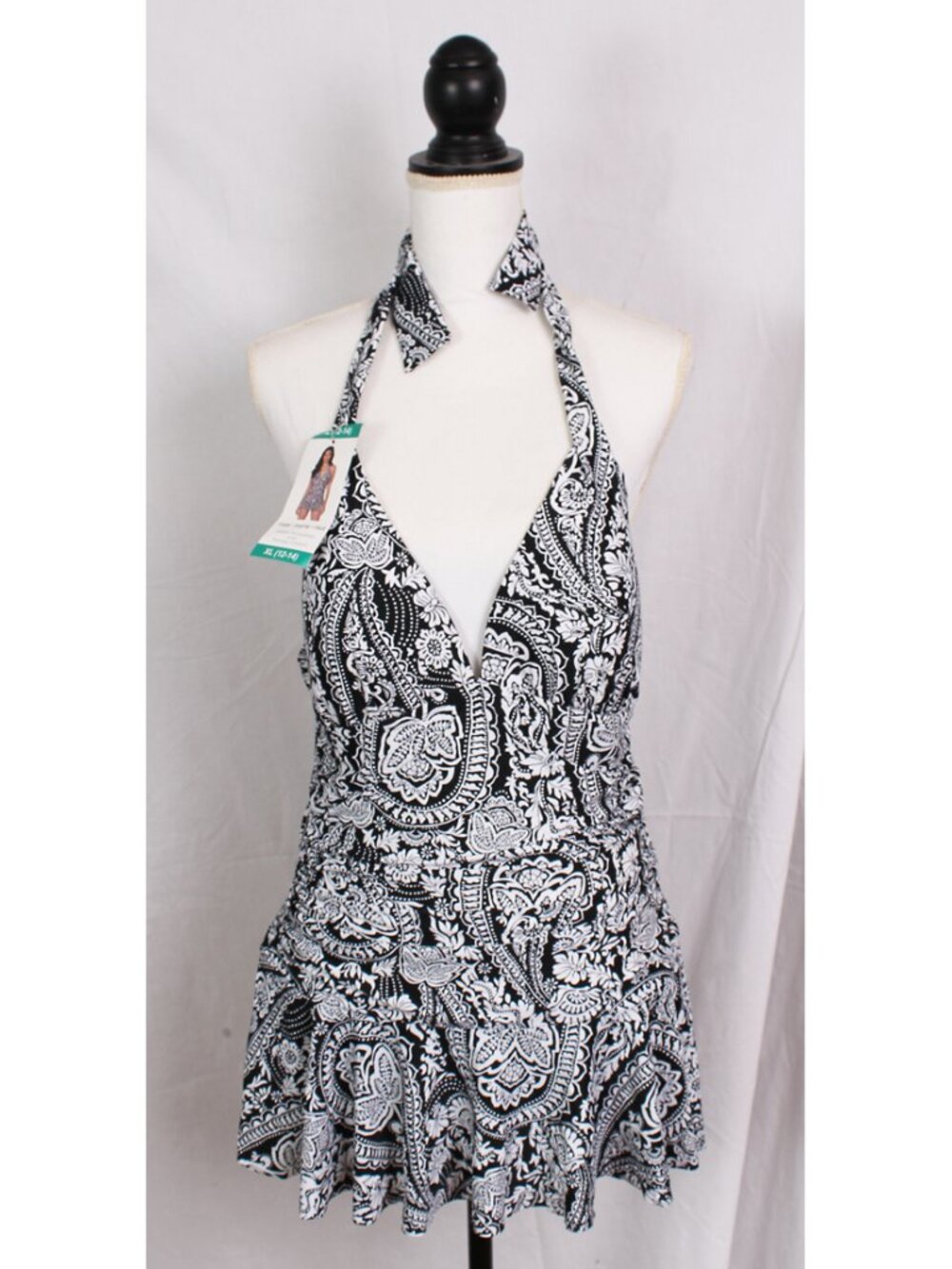 Rose Marie Reid Halter Swim Dress with Tummy Control - XL